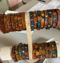 Leather Bear Bracelet