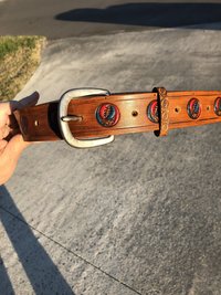 Leather belt with syf & color