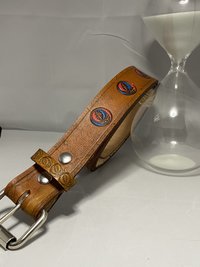 Leather belt with syf & color