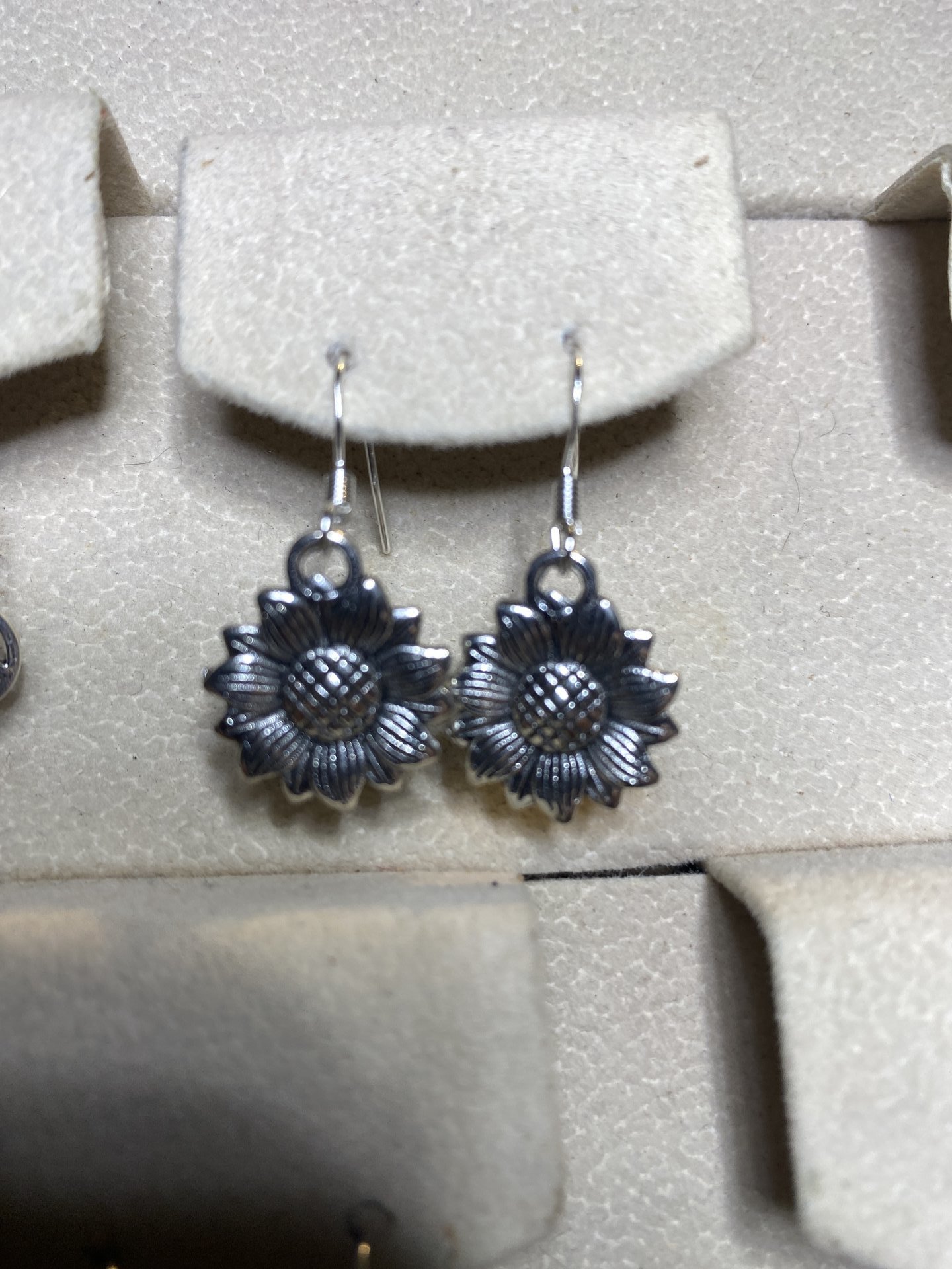 silver earrings
